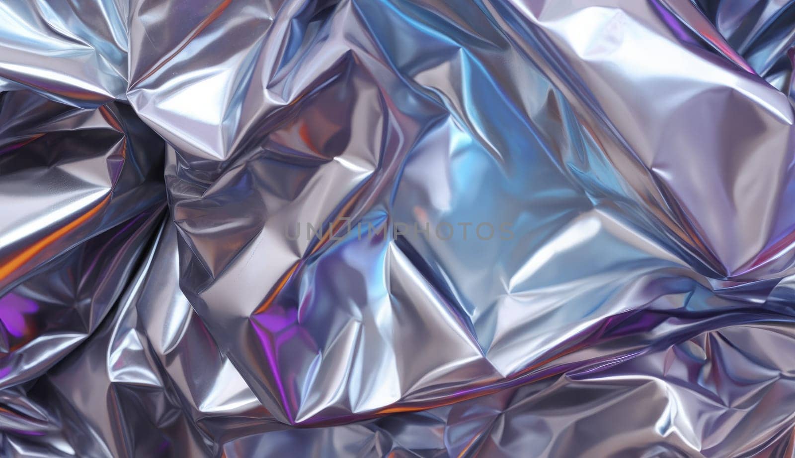 abstract crumpled foil with a rainbow shade in 5k