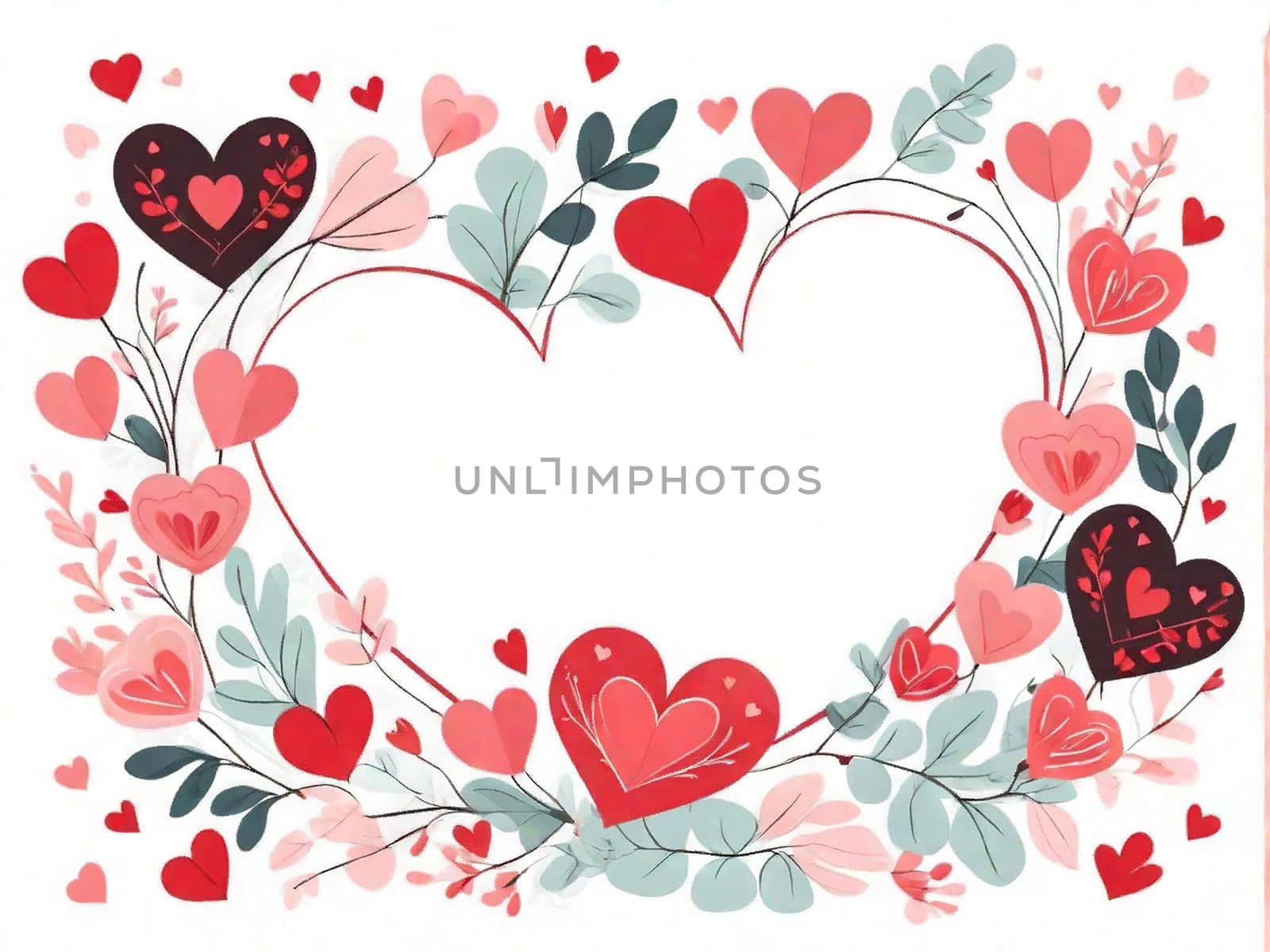 Happy Valentine's Day sale, frame of hearts and flowers on a white background.