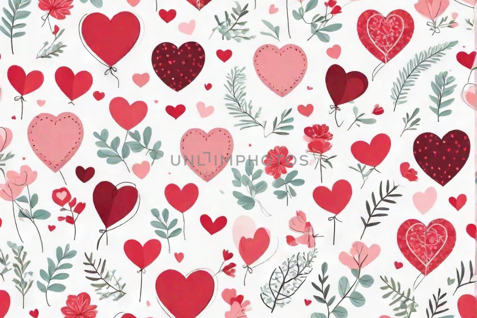 Heart doodle for Valentine's Day. Sketch red heart symbol graphic set. Congratulatory background on gift packaging