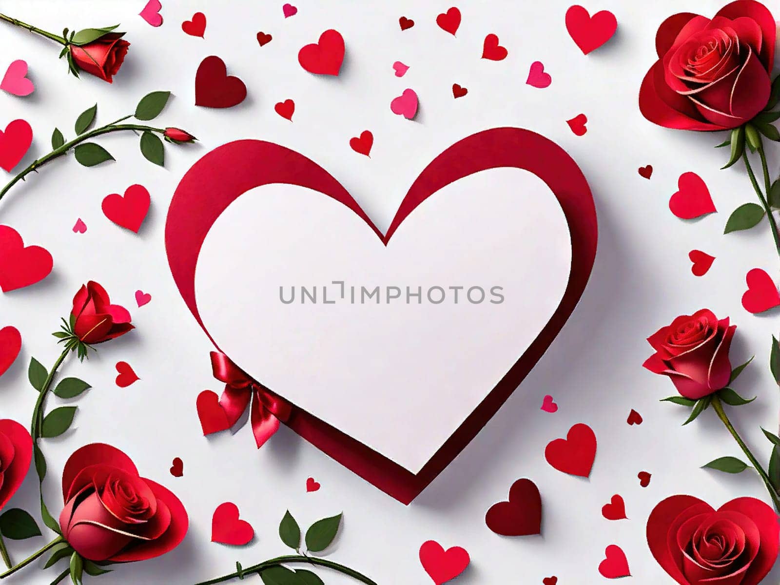 Happy Valentine's Day sale, frame of hearts and flowers on a white background.