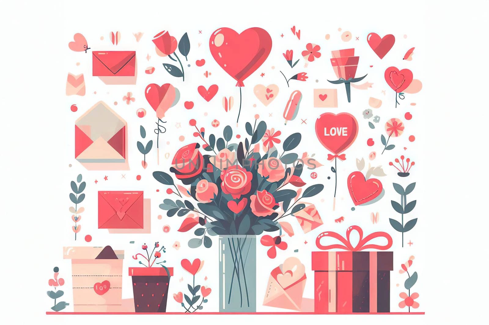 Valentine's Day poster background, suitable for poster, flyer, greeting