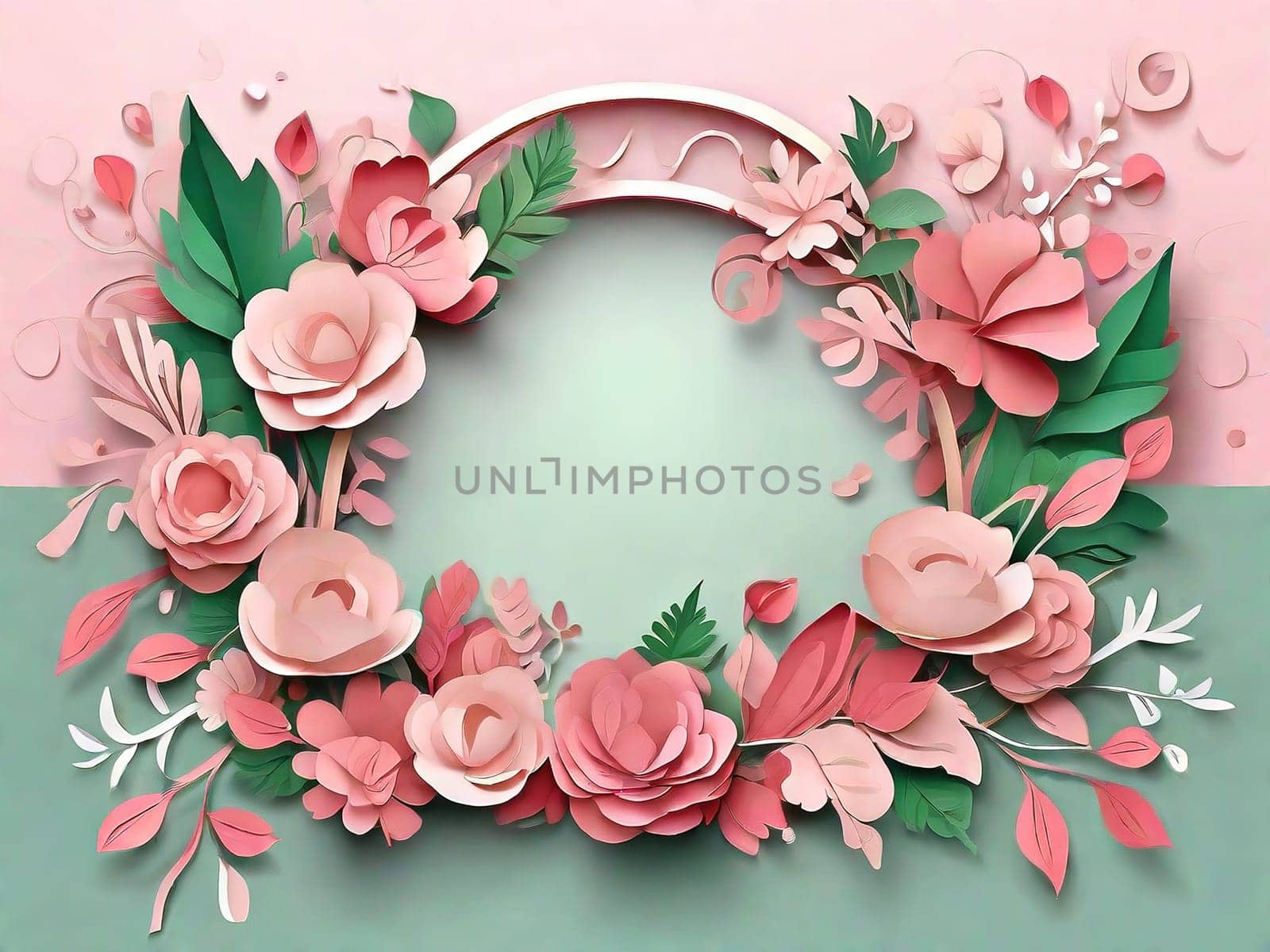 Frame flowers and hearts. Valentine's day, mother's day, women's day by EkaterinaPereslavtseva