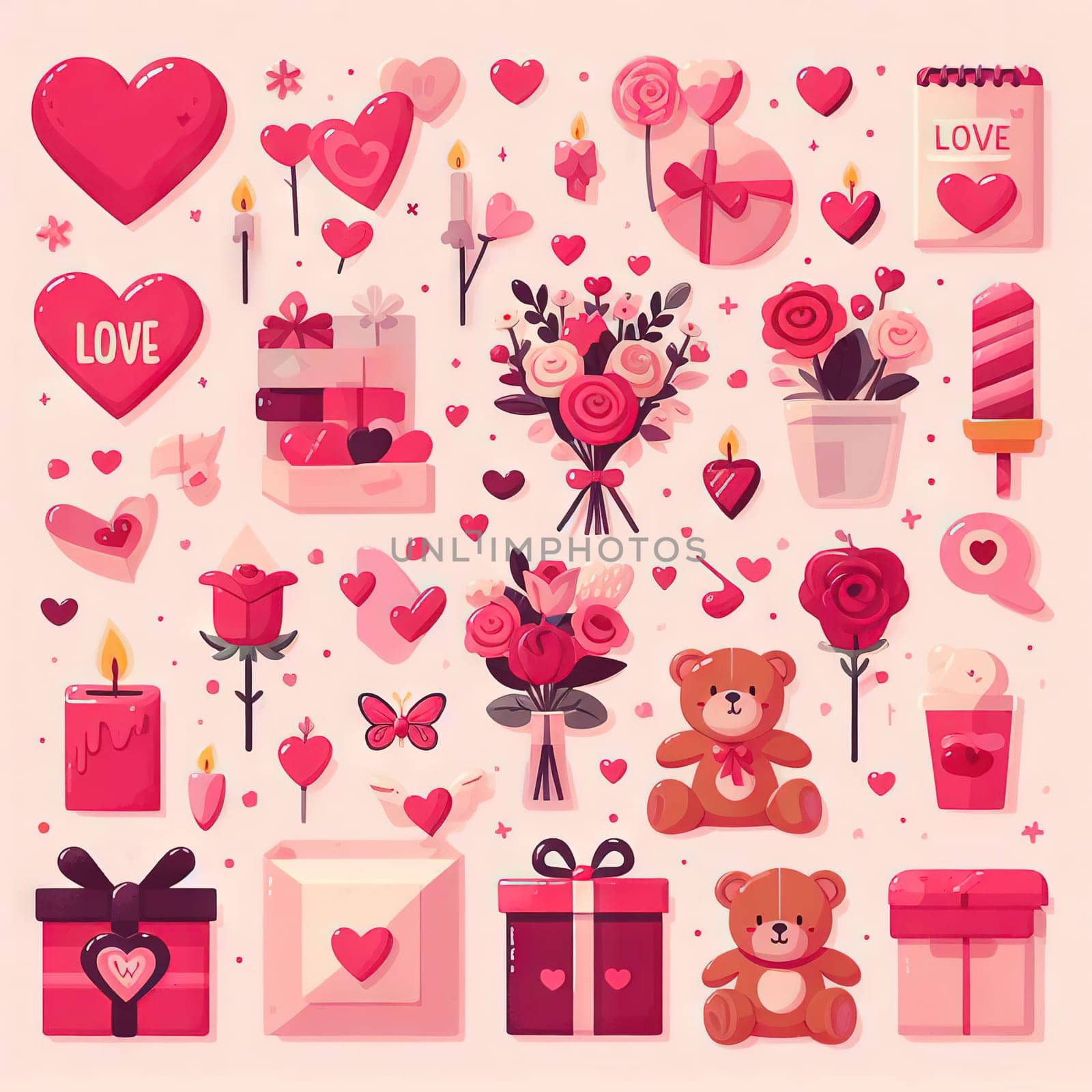 Valentine's Day poster background, suitable for poster, flyer, greeting. by EkaterinaPereslavtseva