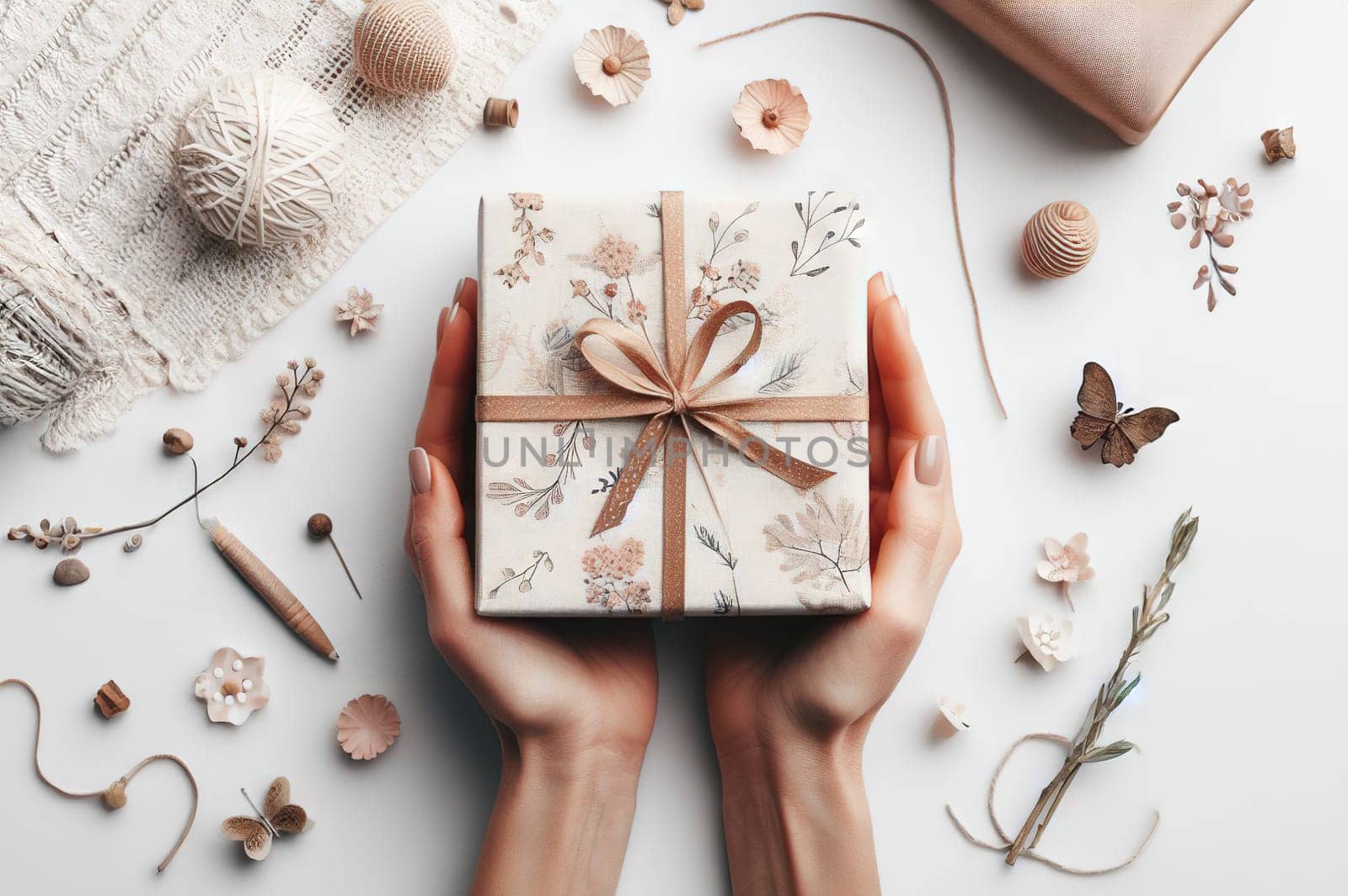 Woman hands holding gift box for special event. Valentines day, Christmas, Birthday concept.