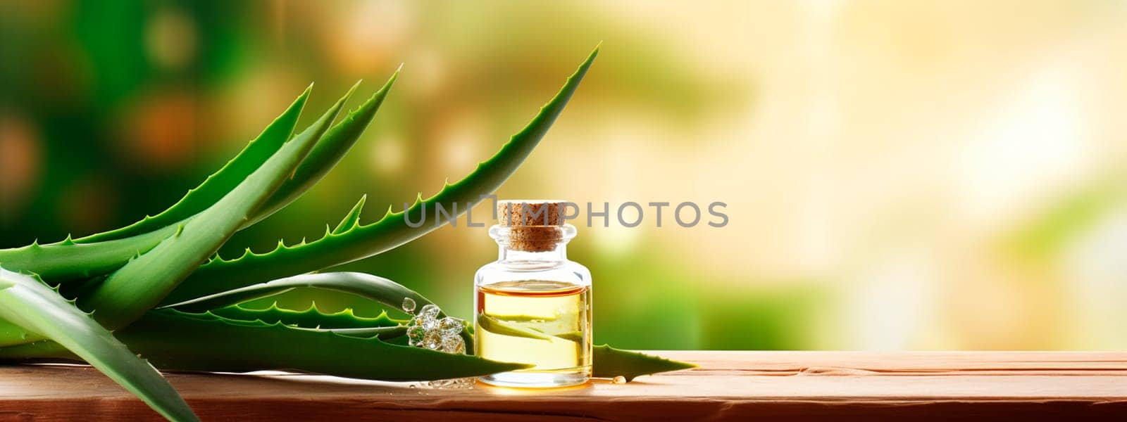 aloe vera leaf oil spa. Generative AI, by yanadjana