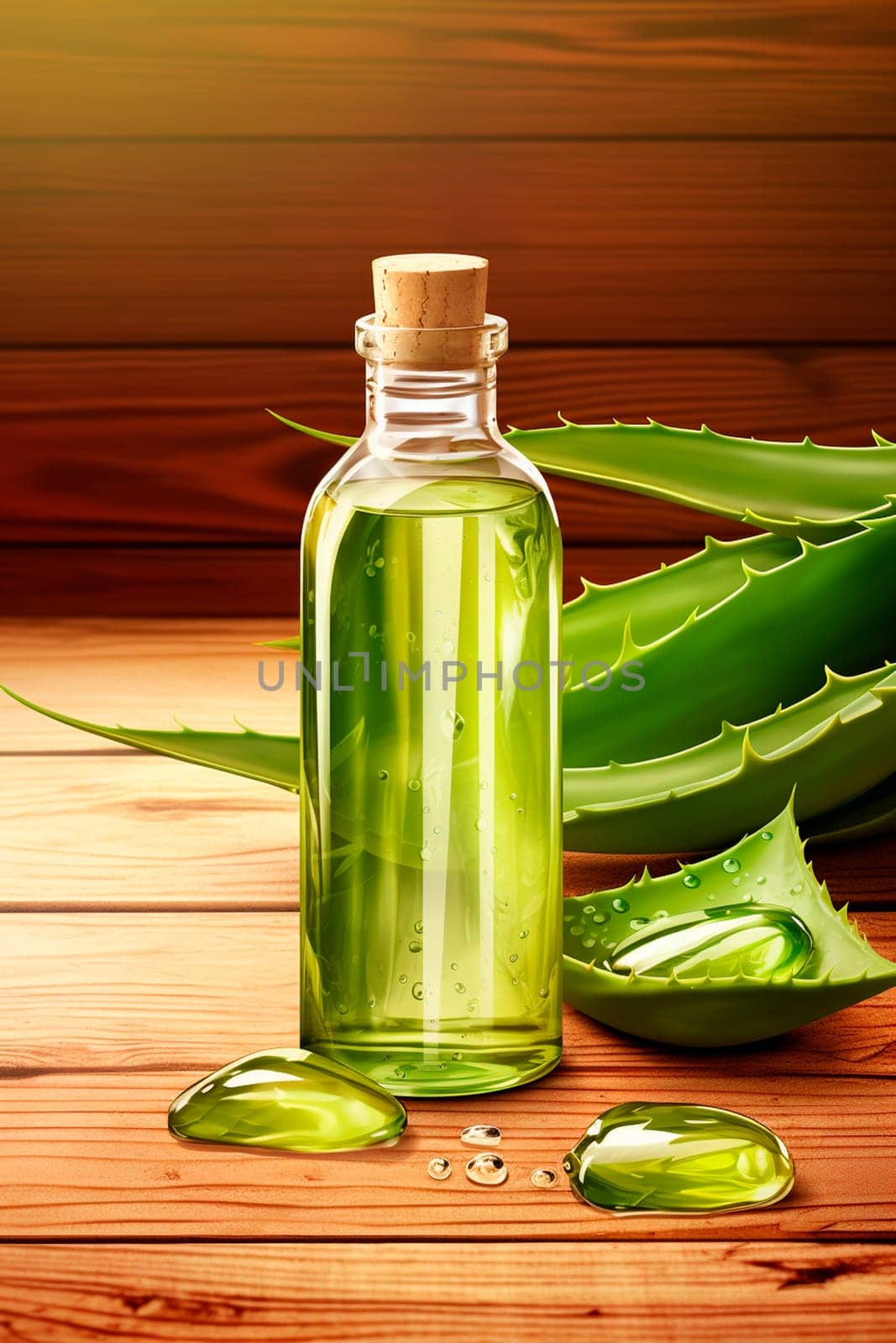 aloe vera leaf oil spa. Generative AI, nature.