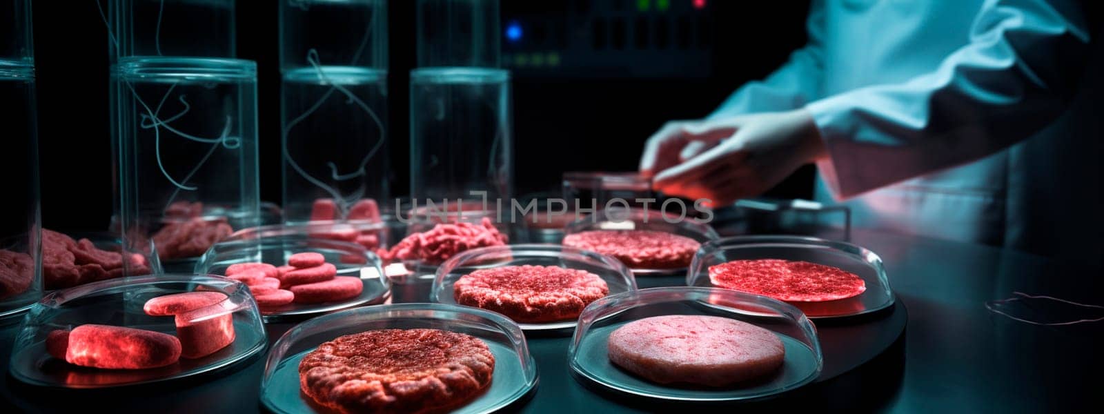 Meat research in the laboratory. Generative AI, by yanadjana