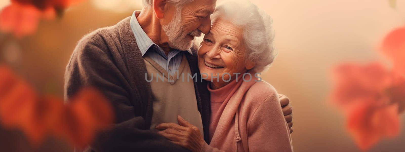 Old people in love are happy together. Generative AI, by yanadjana