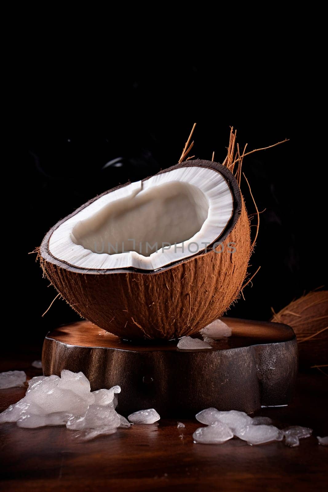 Coconut on the table. Generative AI, Food.