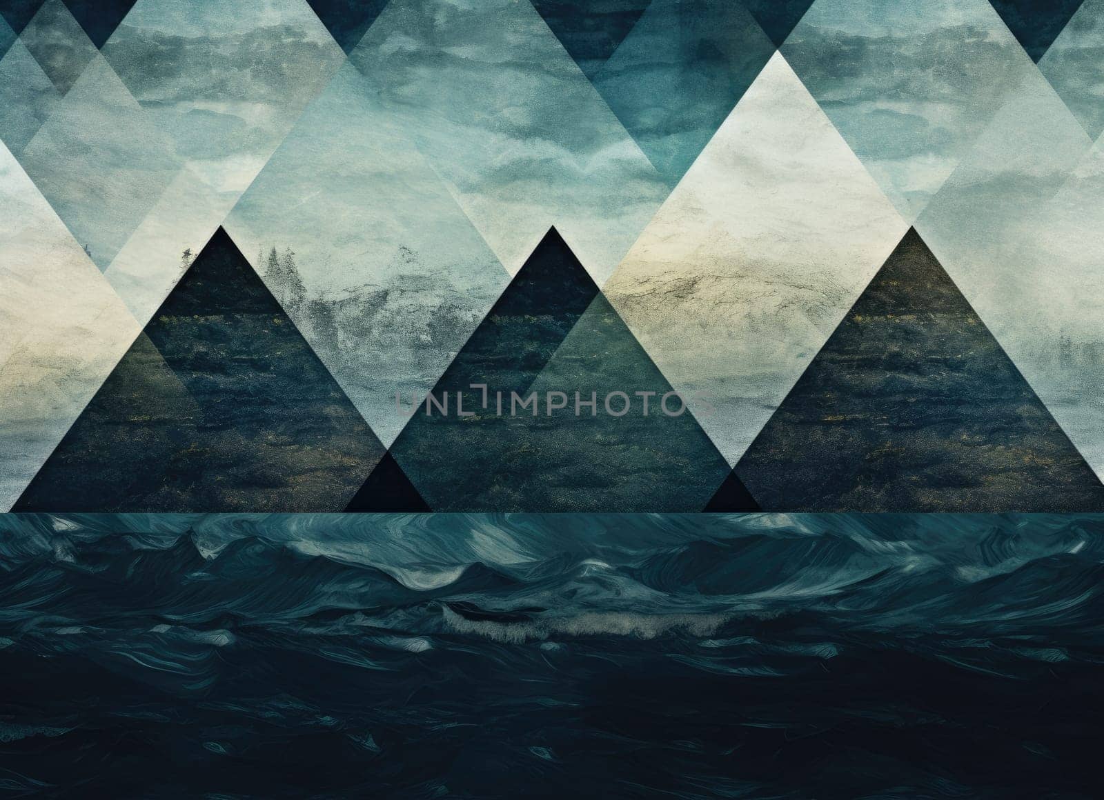 abstract ocean background with geometry shapes and water waves comeliness by biancoblue