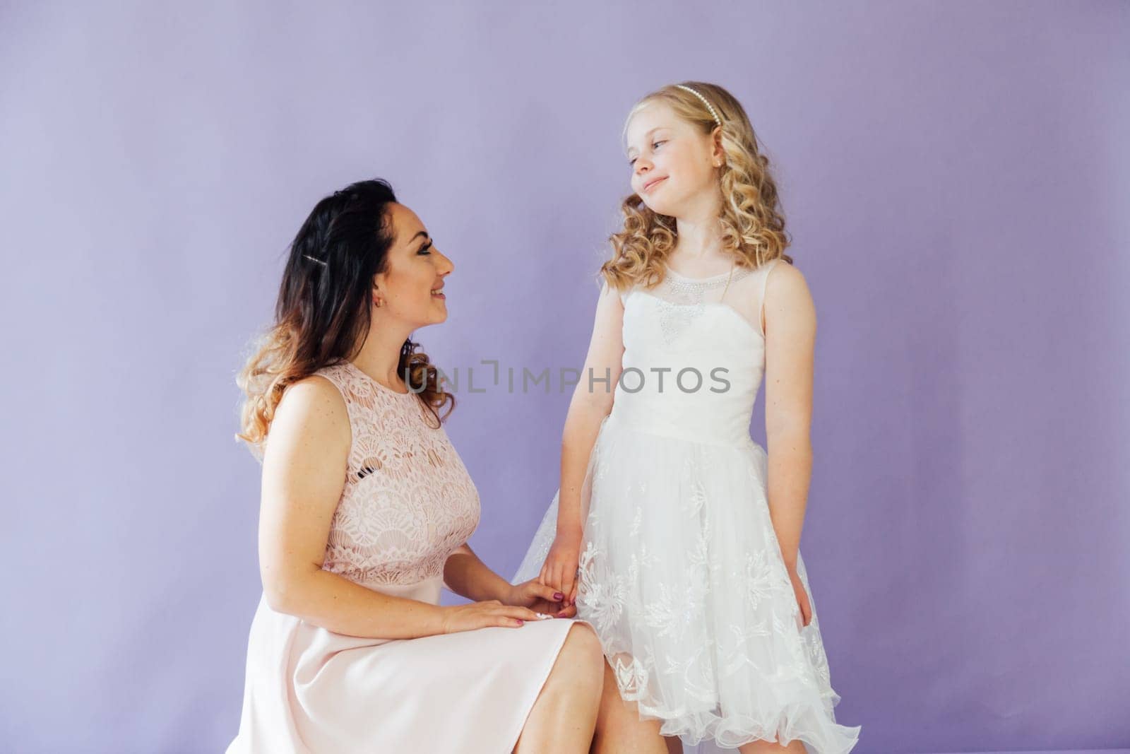 Portrait of a mother with daughter love family