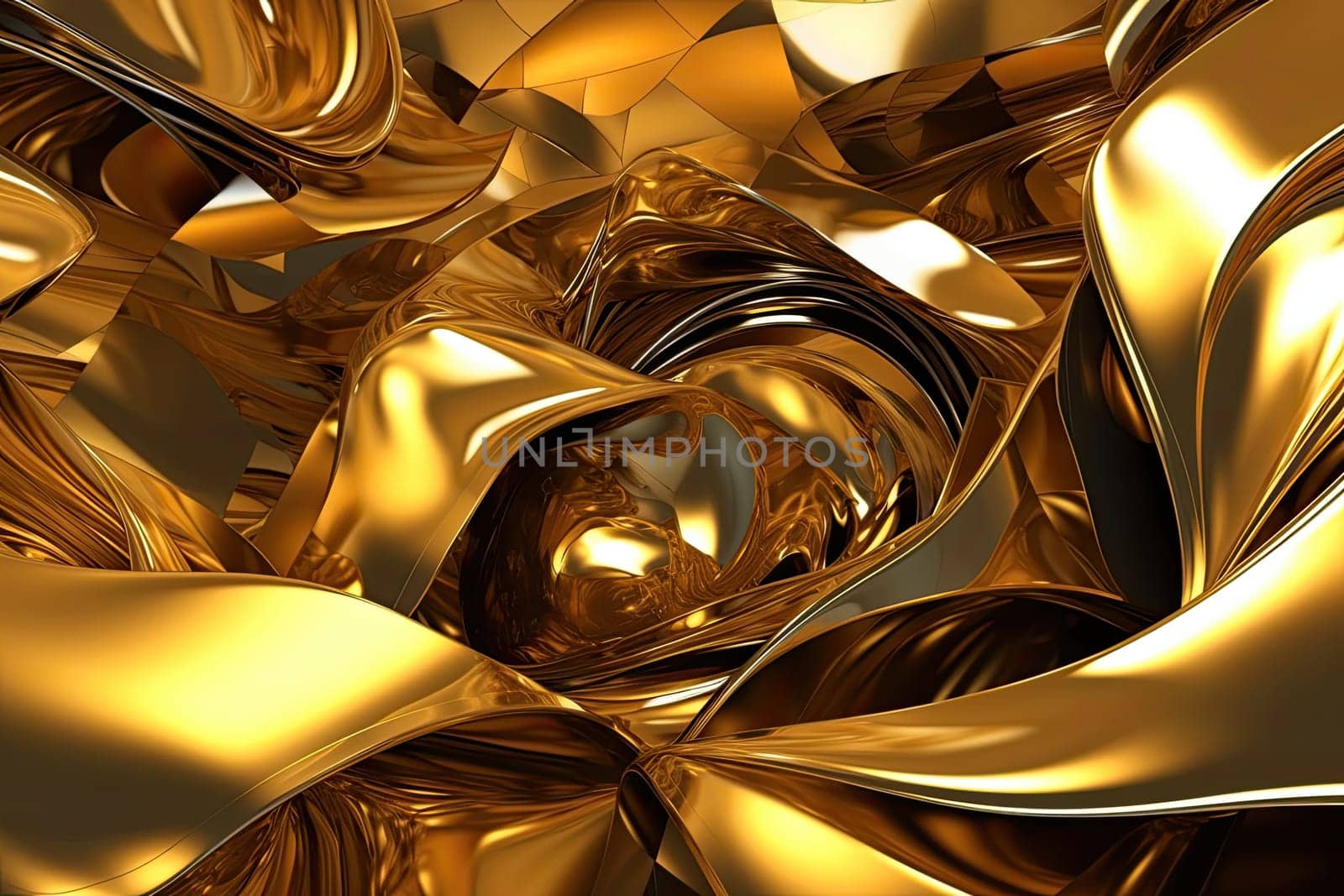 Gold background or texture and gradients shadow. AI Generative