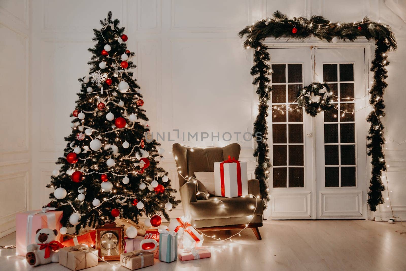 Christmas Interior new year Merry Christmas holiday gifts by Simakov