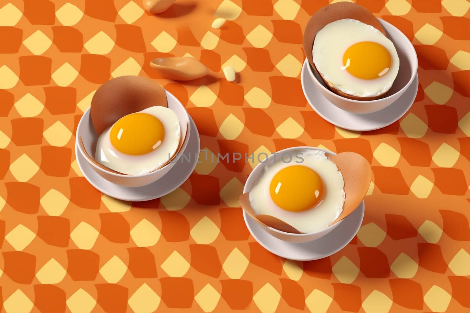 healthy texture easter delicious organic egg breakfast pattern eggshell background colorful easter morning food tasty background meal ingredient seamless yellow graphic white. Generative AI.