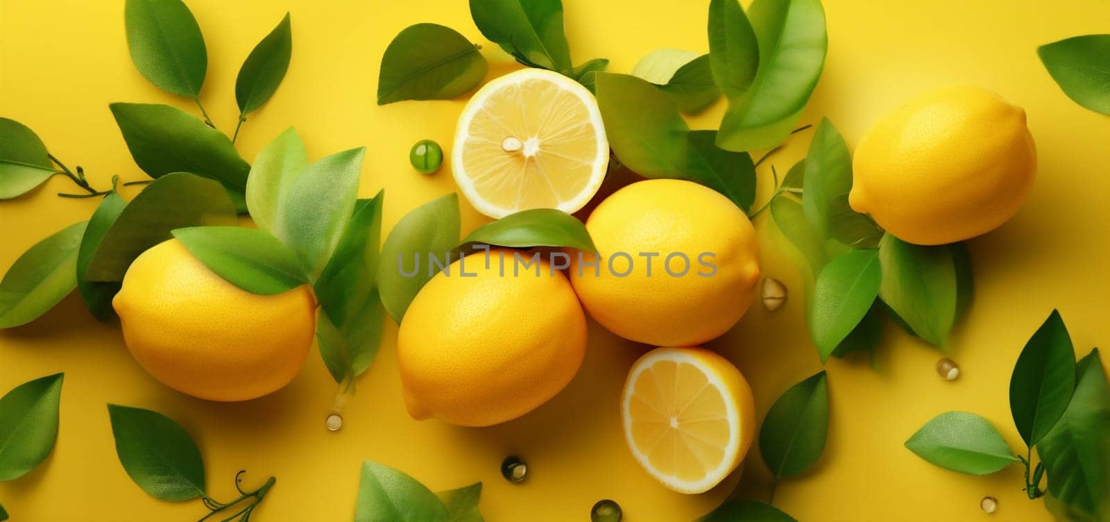 food fruit background natural summer fresh lemon color juicy yellow healthy. Generative AI. by Vichizh