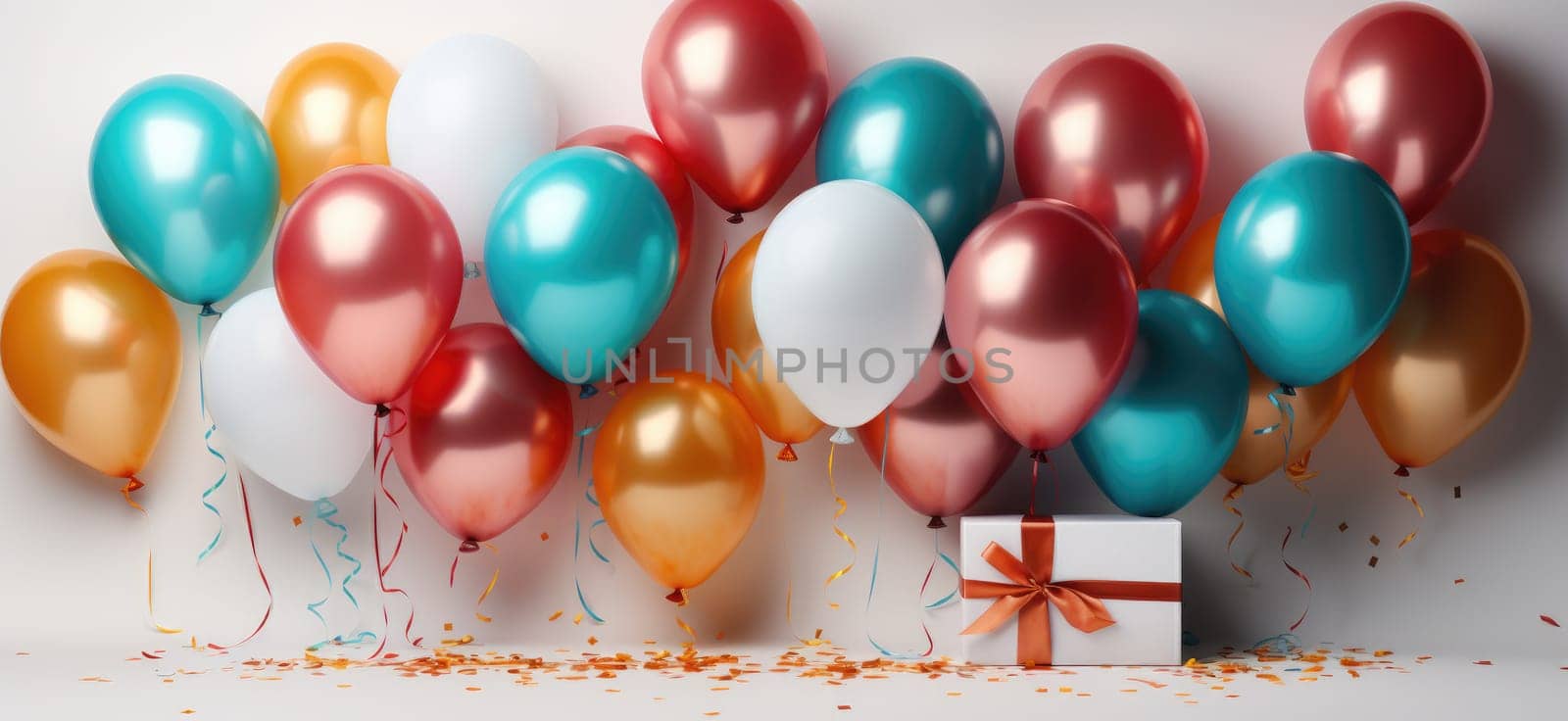 Balloons and falling confetti will bring a lot of joy and happiness.