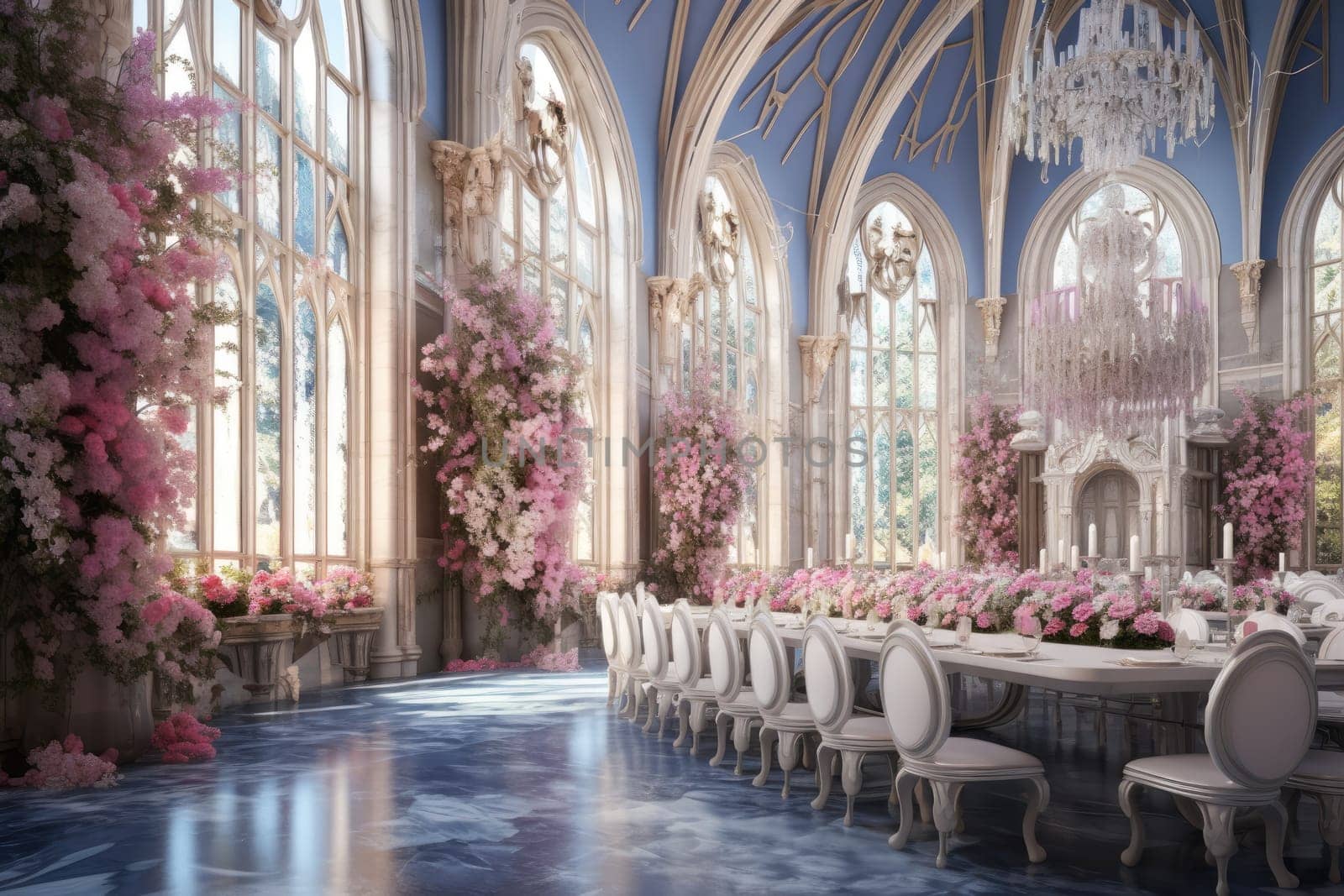 Fairytale castle with a luxurious hall for banquets and celebrations by Yurich32