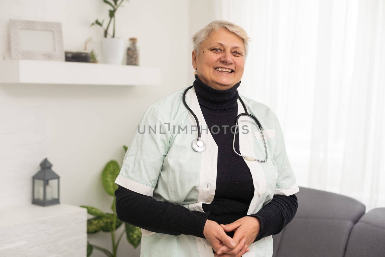 an elderly woman doctor. Healthcare concept.