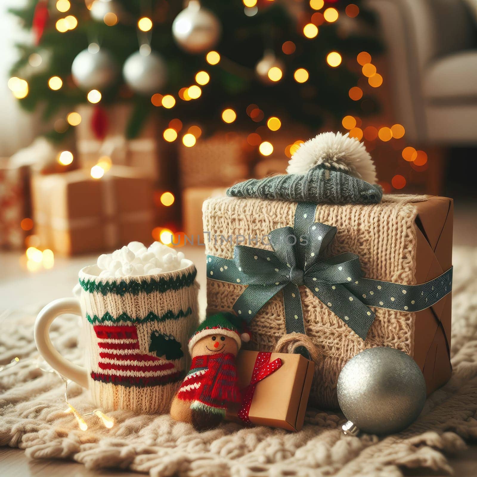 Luxury New Year gifts, different present boxes under Christmas tree in holiday eve, Christmastime celebration by Kobysh