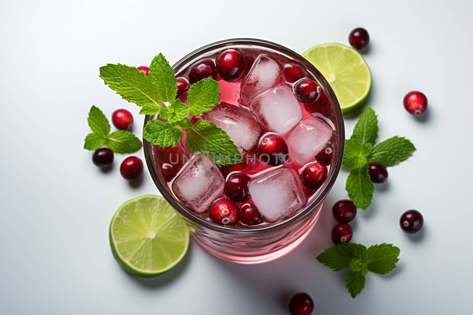 Christmas Moscow Mule cocktail with cranberries and lime by Ciorba