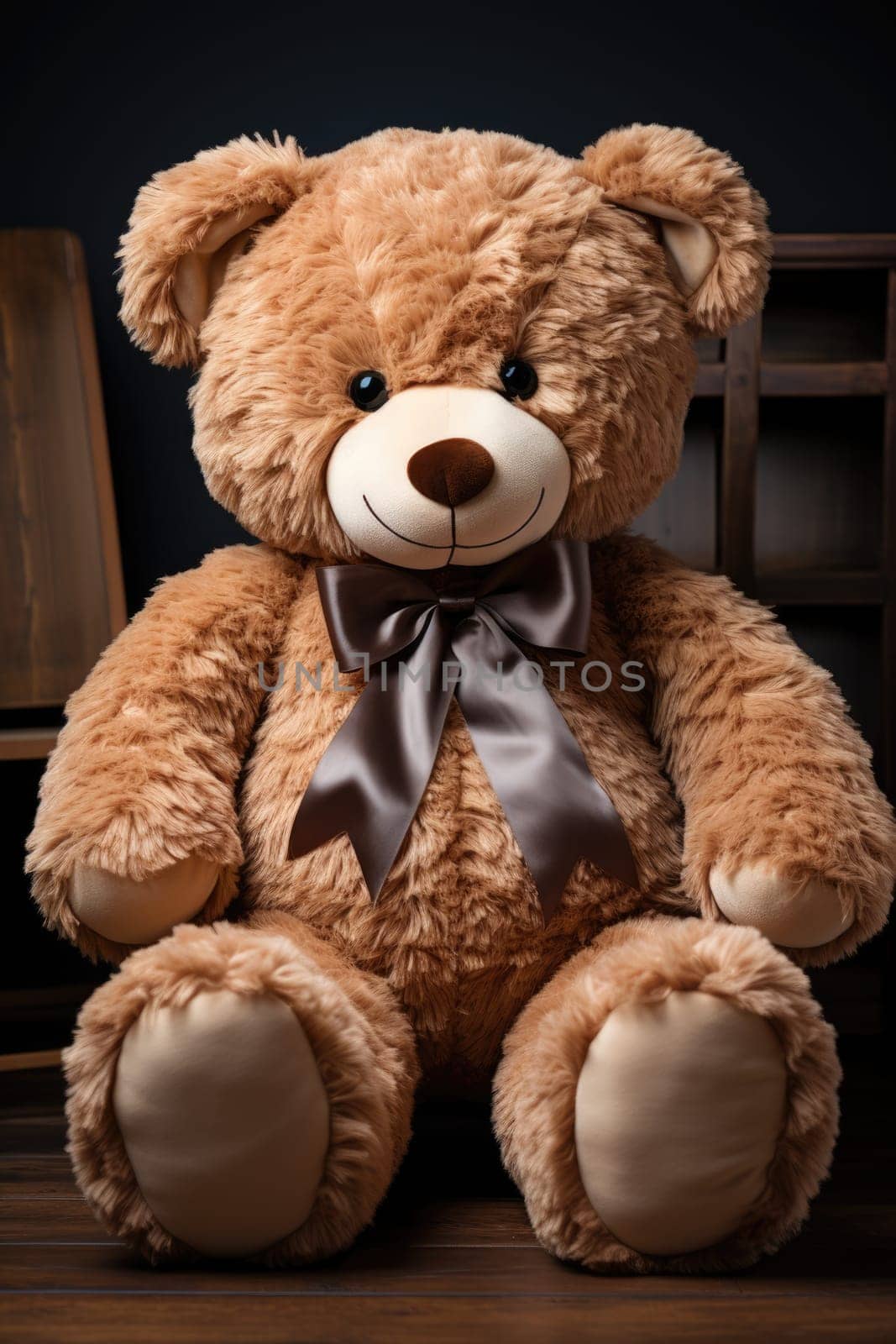 Cute teddy bear isolated on white background. AI Generated