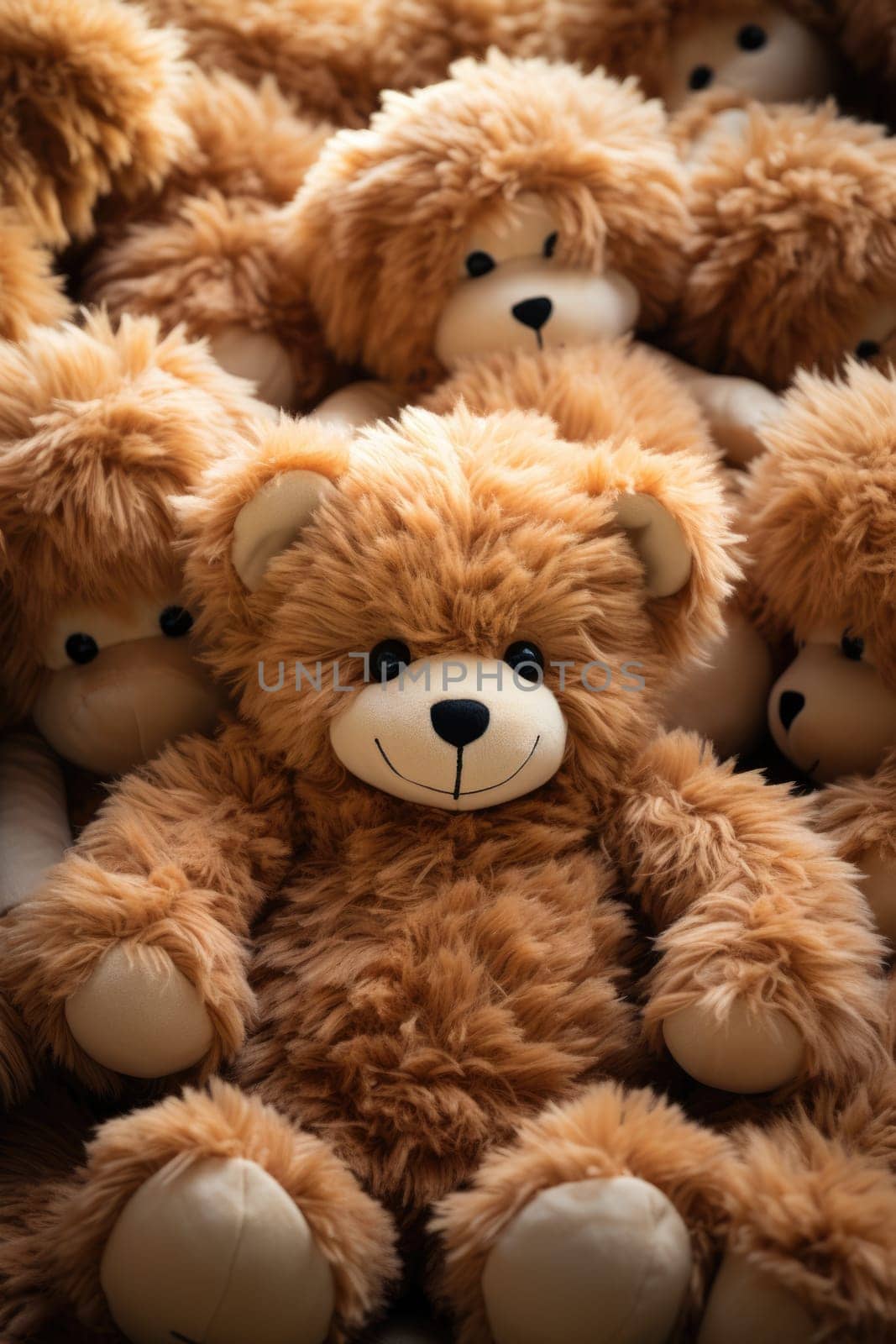 Cute teddy bear isolated on white background. AI Generated