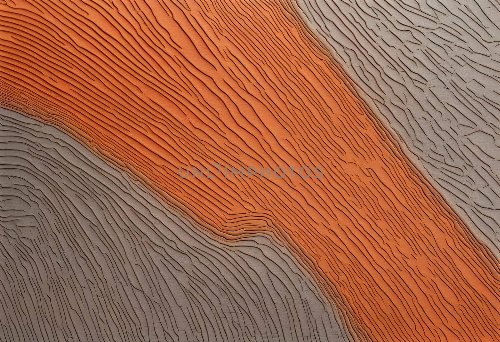 close-up of textured surface with orange lines, ultra-fine close-up picture, woodcut, high detail Generate AI