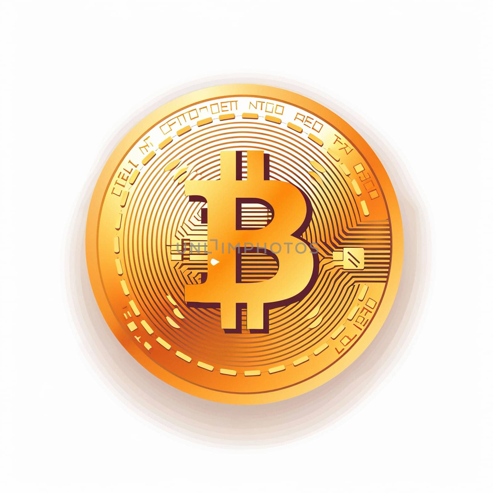 Bitcoin image isolated on white background for versatile usage in financial and cryptocurrency related designs illustration