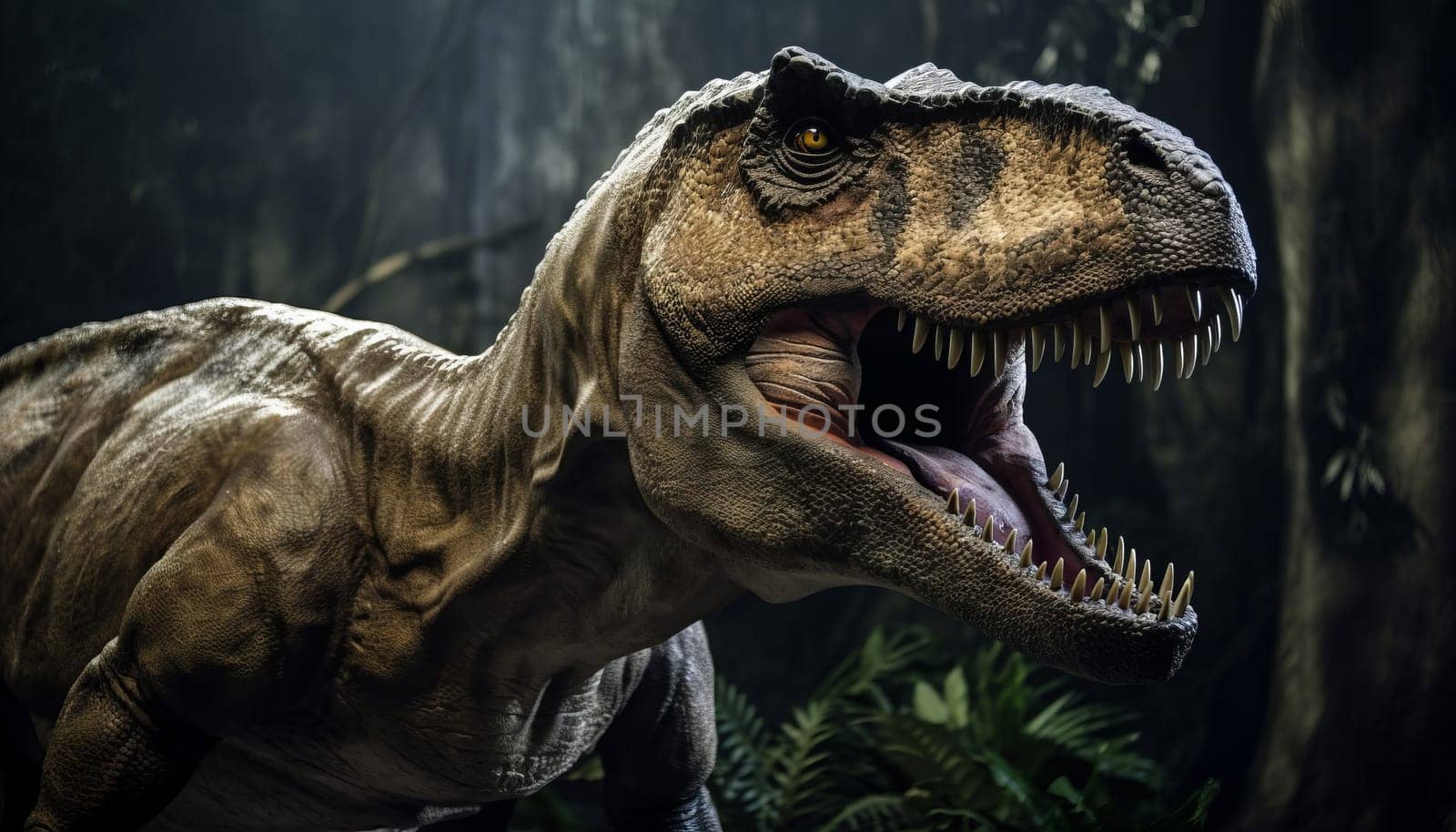 Predatory dinosaur in the jungle by studiodav