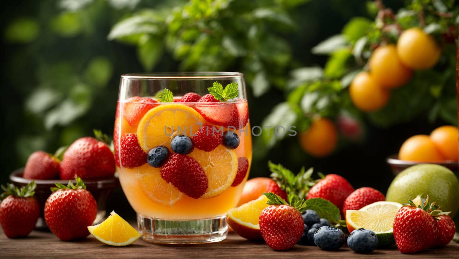 A fruit cocktail is a delicious drink made from fresh fruits and berries. by Севостьянов