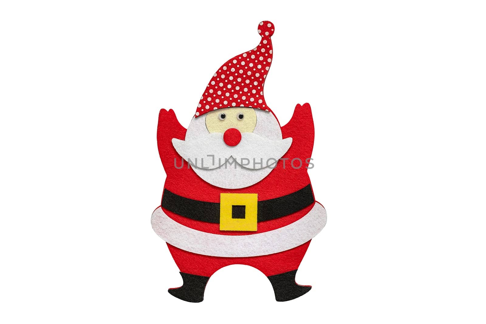 Funny Santa Claus isolated on white background.