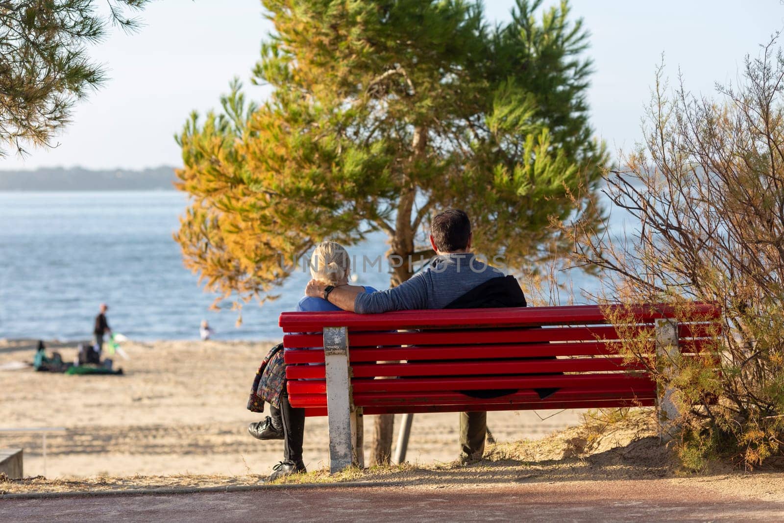 young Couple looking at the sea