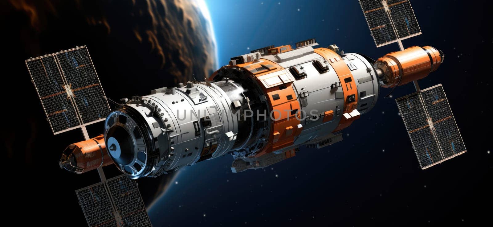 Modern futuristic satellite in space by Yurich32