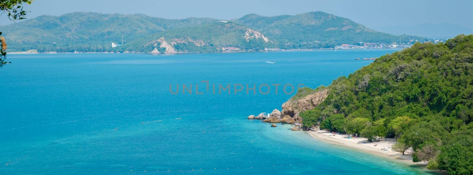 Ko Kham Island Sattahip Chonburi Samaesan Thailand a tropical Island in Thailand with a blue ocean by fokkebok