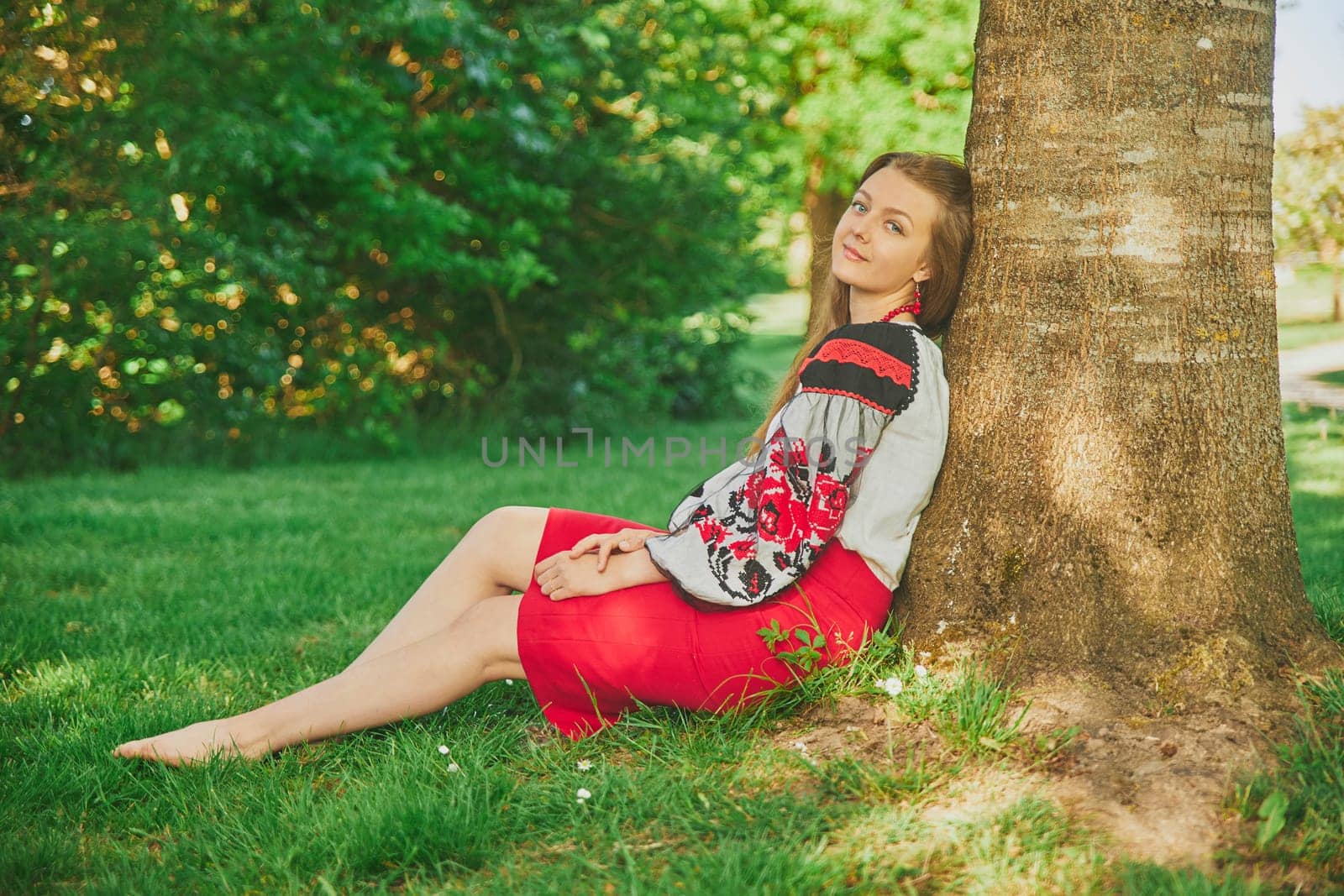 Hammel, Denmark, May 28, 2023: girl in Ukrainian national clothes by Viktor_Osypenko