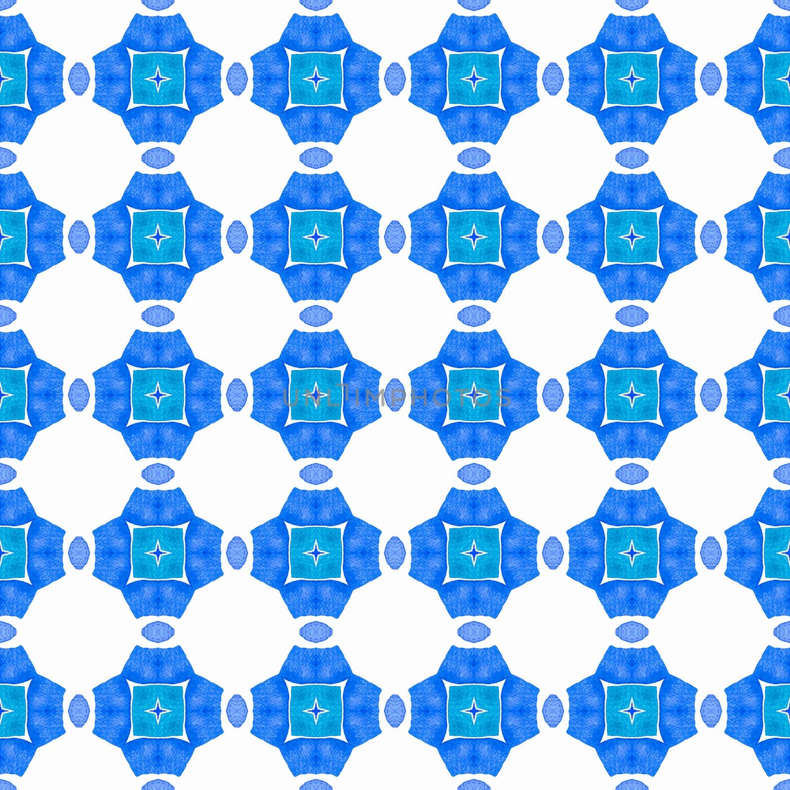 Organic tile. Blue graceful boho chic summer by beginagain