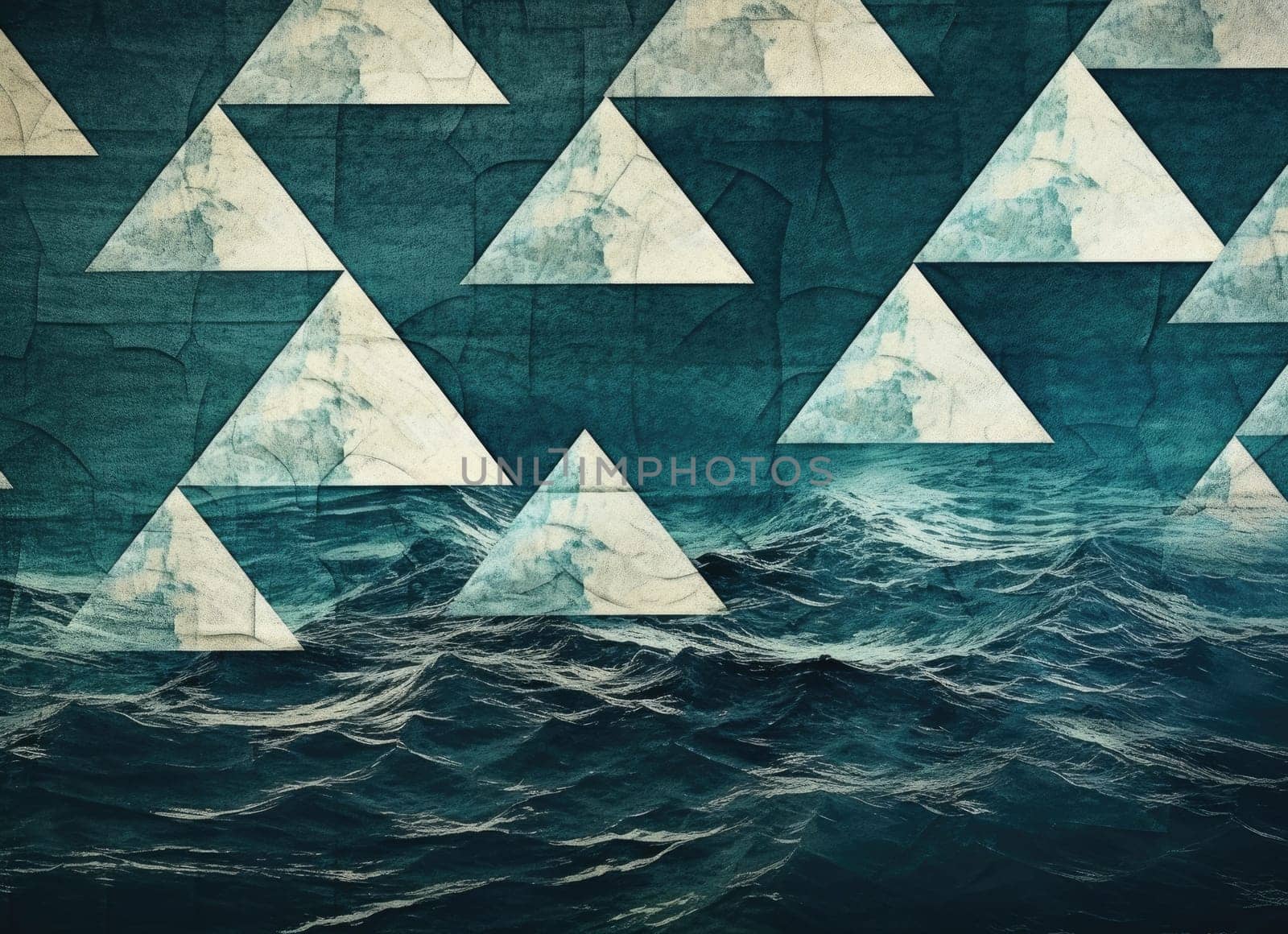 abstract ocean background with geometry shapes and water waves comeliness by biancoblue