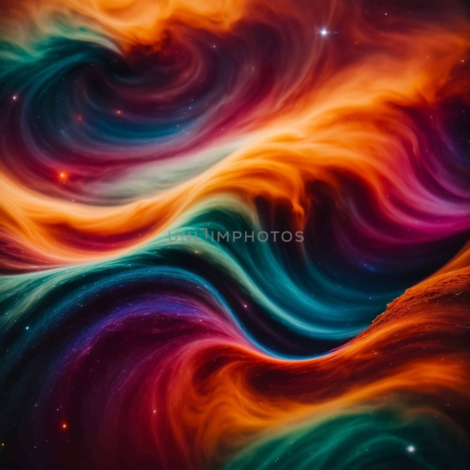 abstract colorful Cosmic nebula background for multimedia creative creation Gas dust clouds nebula in outer space. by antoksena