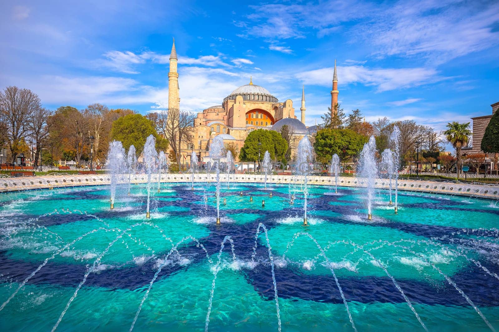 The Hagia Sophia Grand Mosque and fountain in Istanbul view by xbrchx