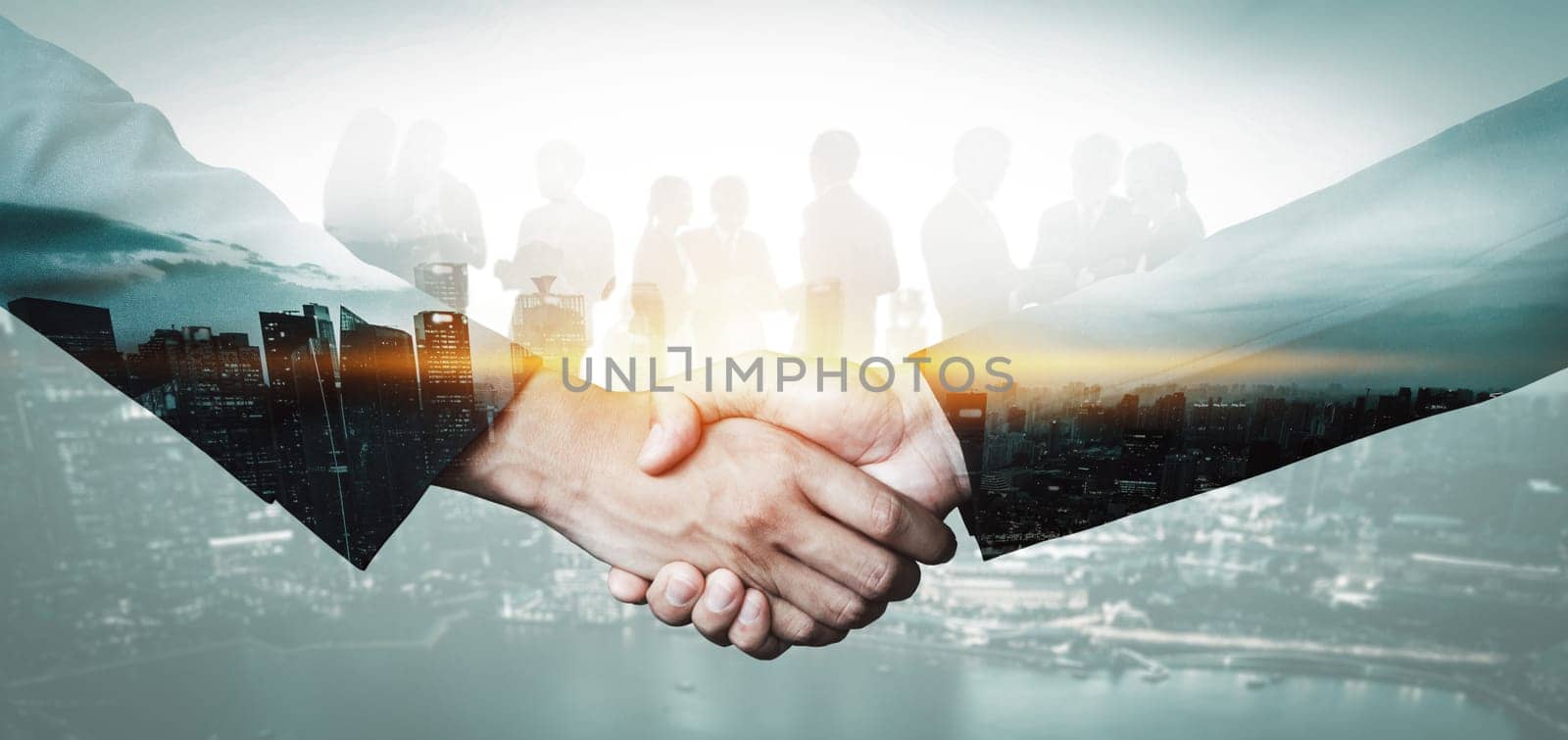 Double Exposure Image of Business and Finance uds by biancoblue