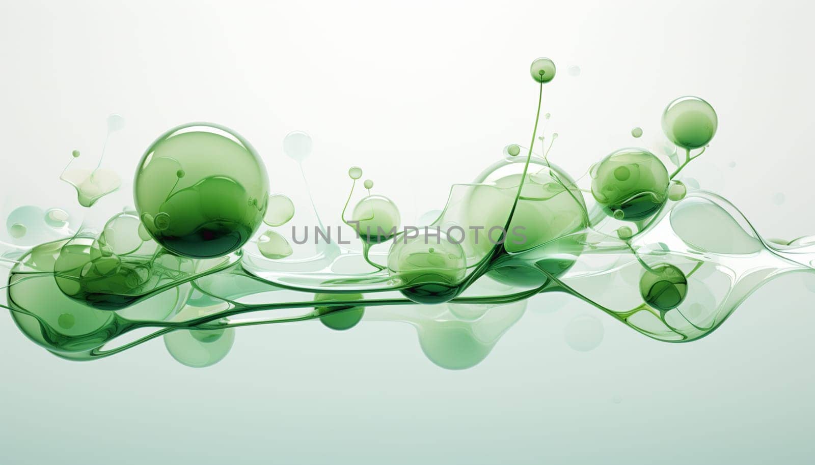 Abstract soap bubble on green background. by Andelov13