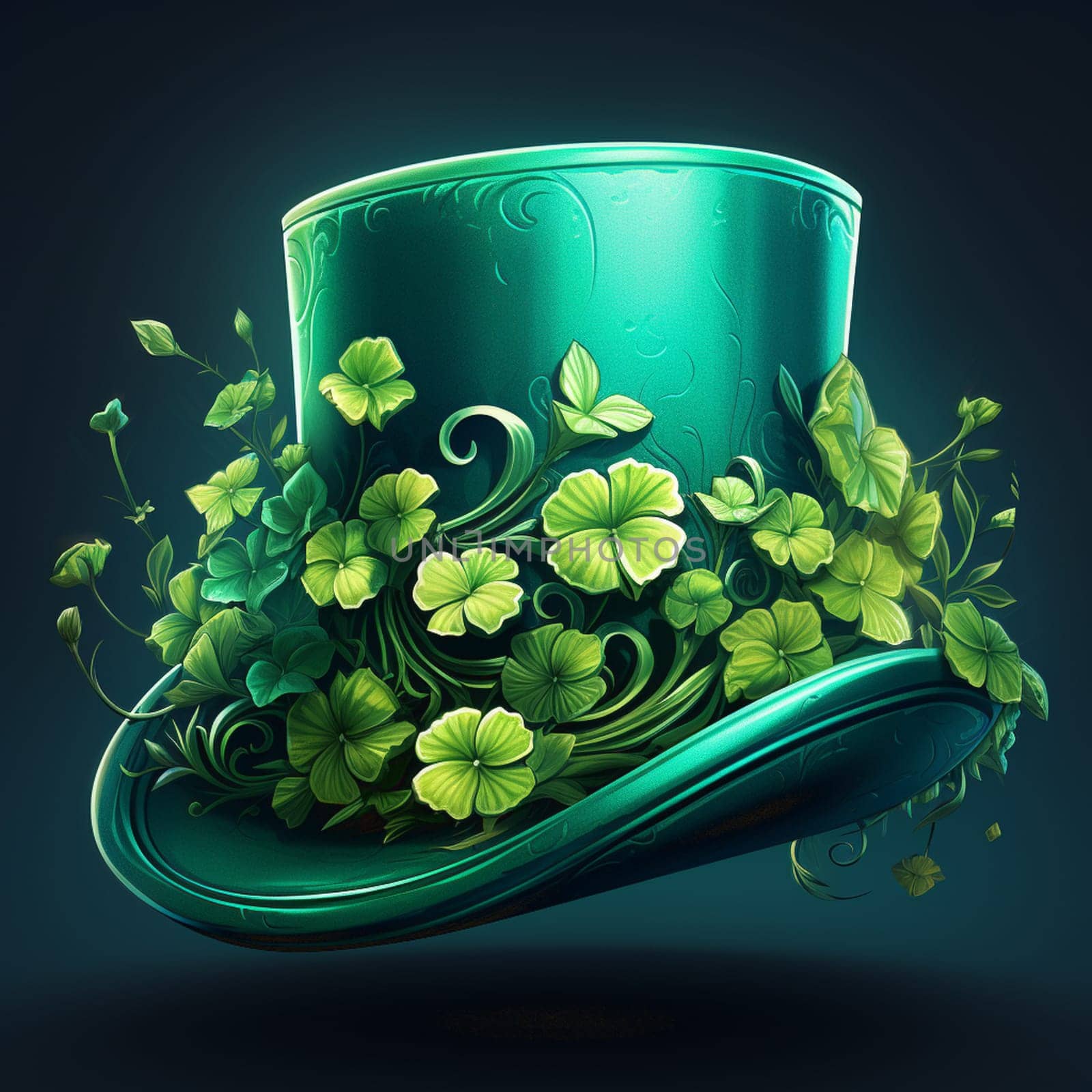 St. Patrick's Day party with clover and green hat. High quality photo