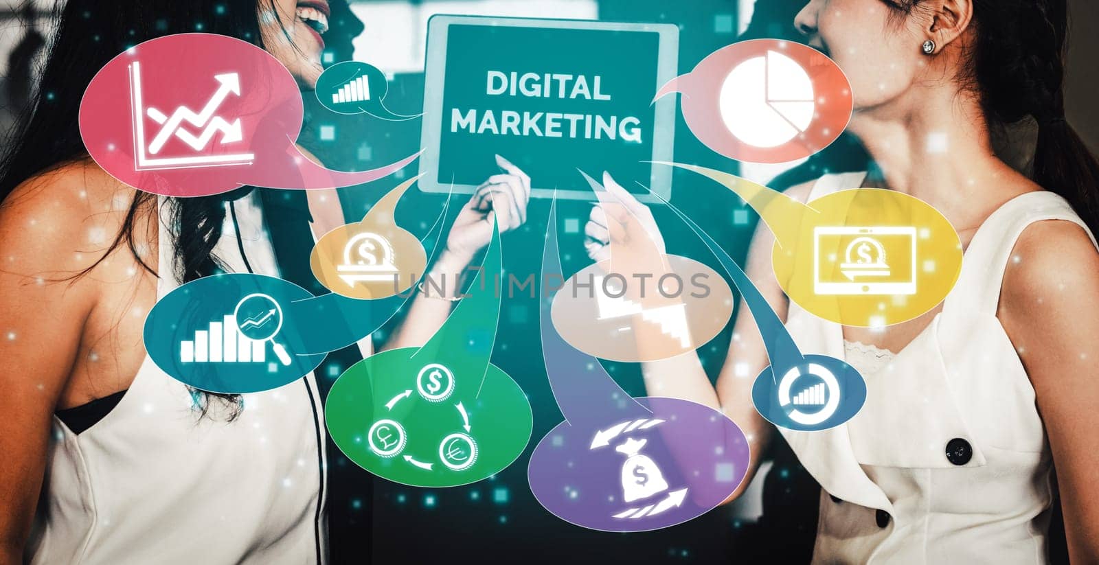 Marketing of Digital Technology Business Concept uds by biancoblue