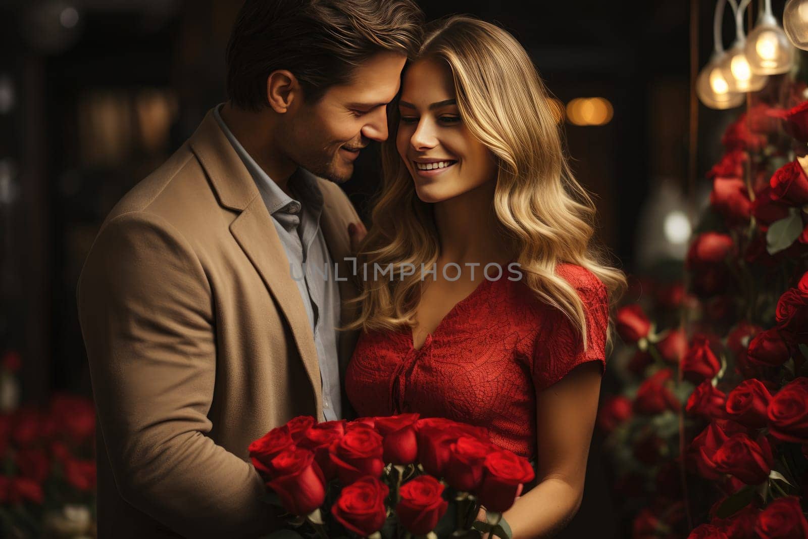 Symbols of Love: Man Giving Flowers in Honor of Valentine's Day by Yurich32