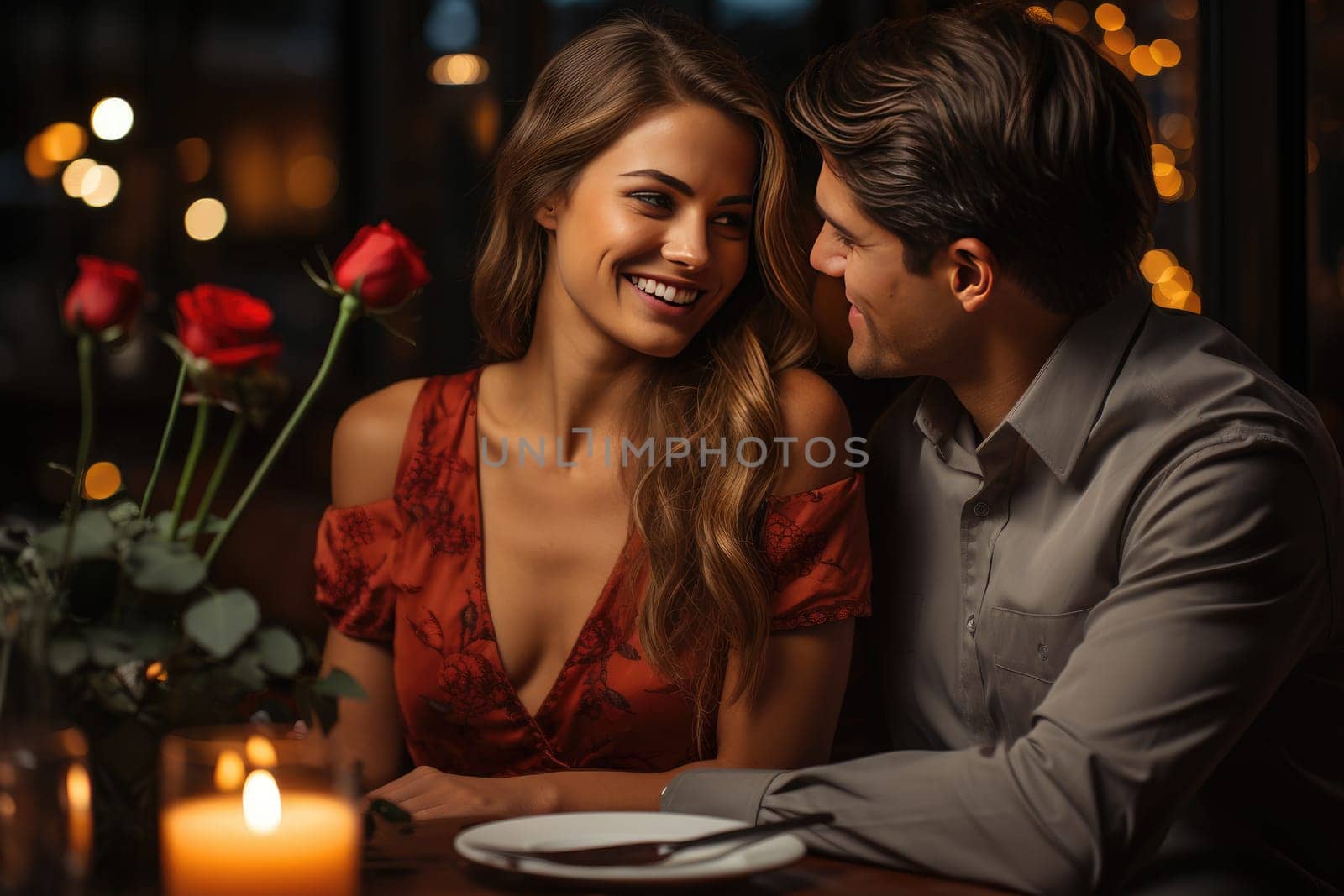 On the evening in honor of Valentine's Day, a woman creates magic by preparing a romantic dinner for her husband.