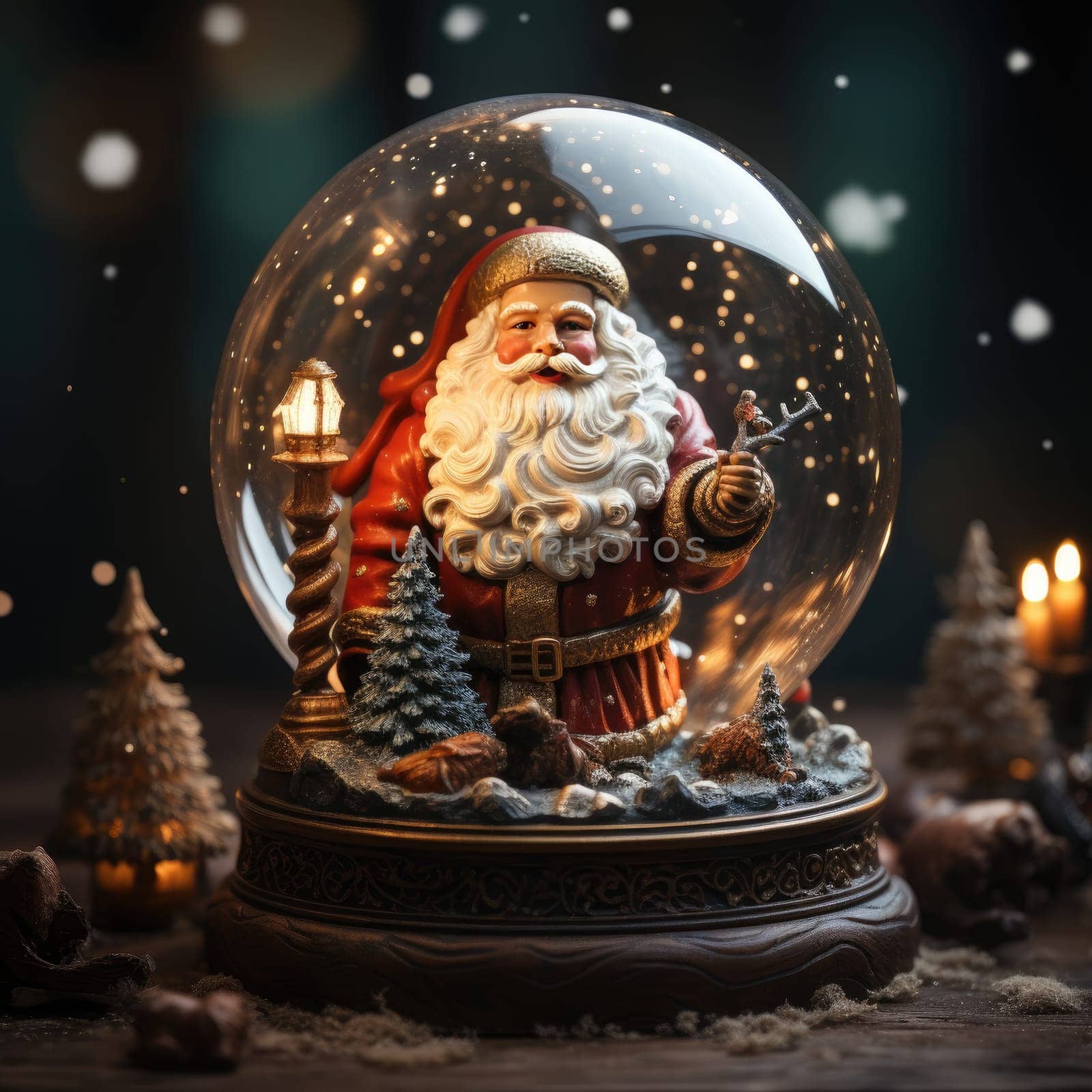 A festive glass ball with Santa Claus is the perfect Christmas gift idea by Yurich32
