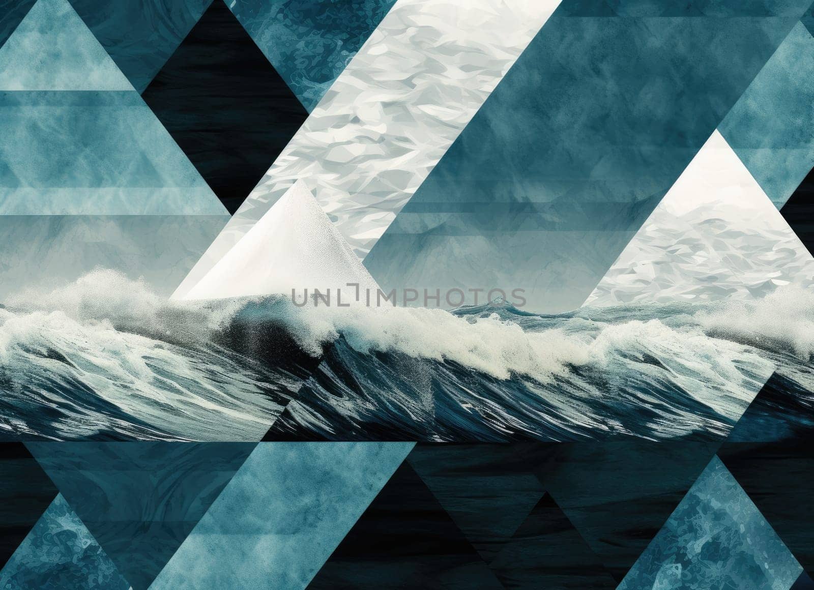 abstract ocean background with geometry shapes and water waves comeliness by biancoblue