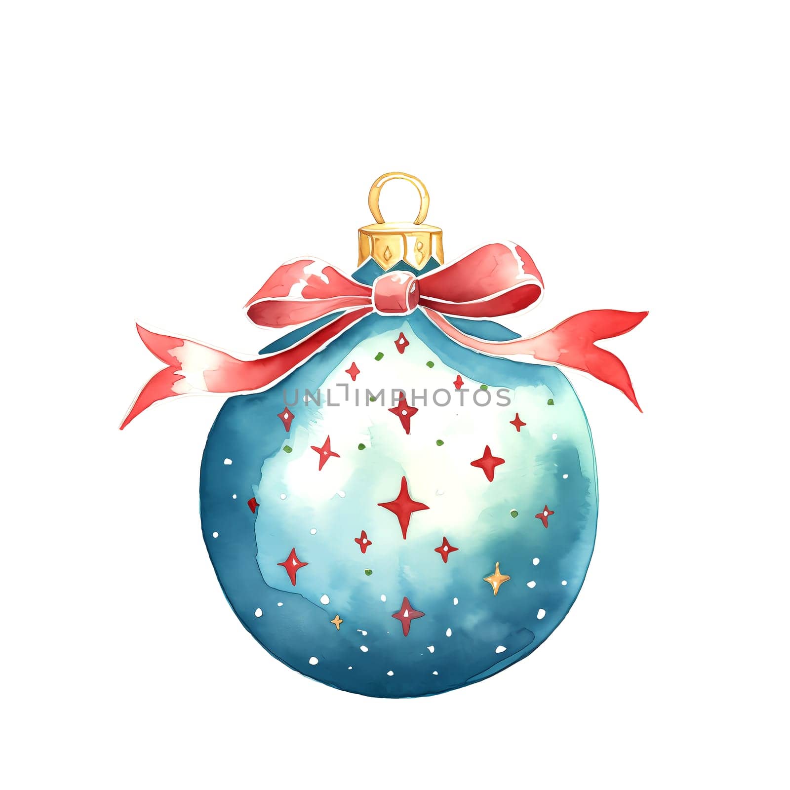 Watercolor Christmas ball. Watercolor Christmas balls clipart is a great choice for creating cards, invitations, party supplies and decorations. AI generated.