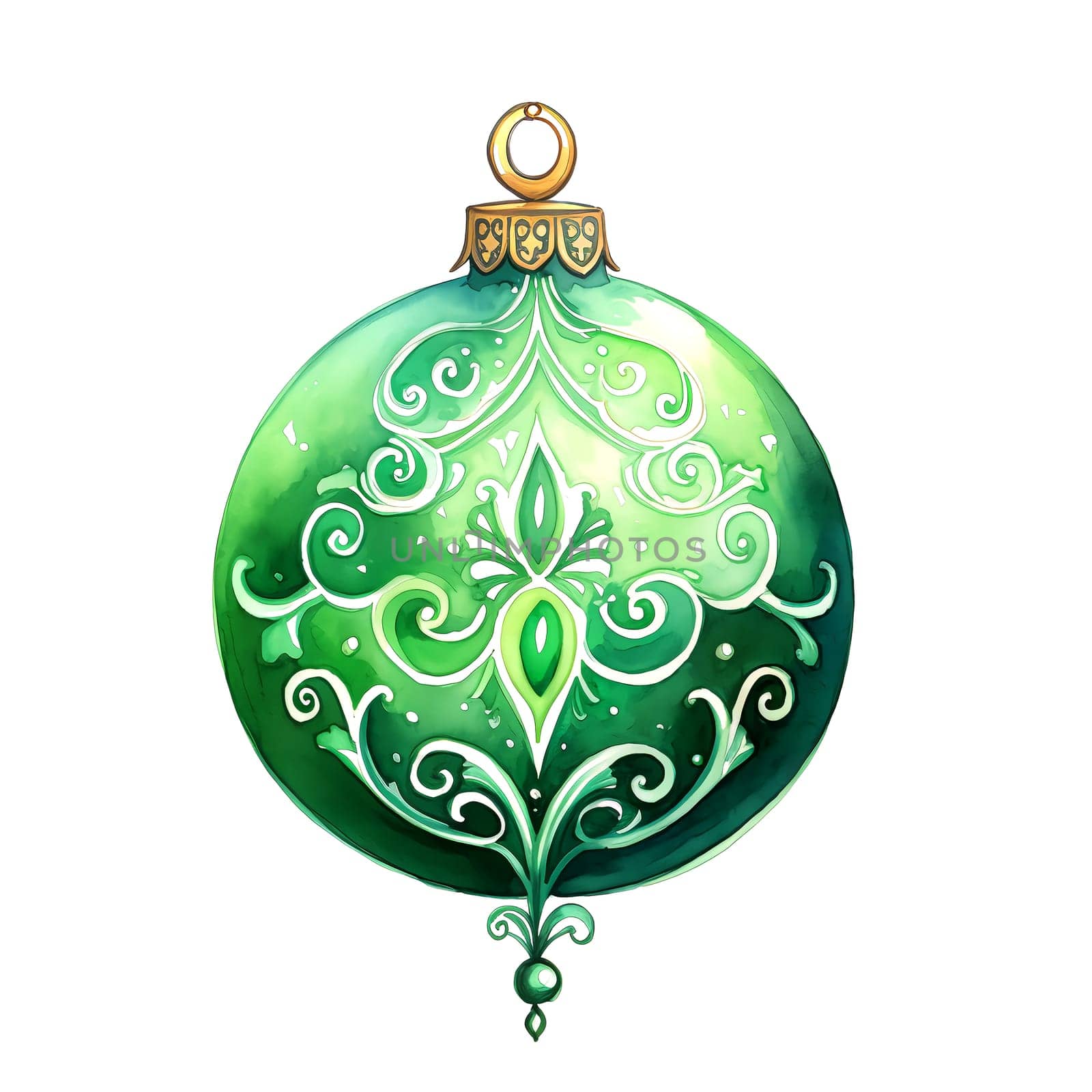 Watercolor Christmas ball. Watercolor Christmas balls clipart is a great choice for creating cards, invitations, party supplies and decorations. AI generated.