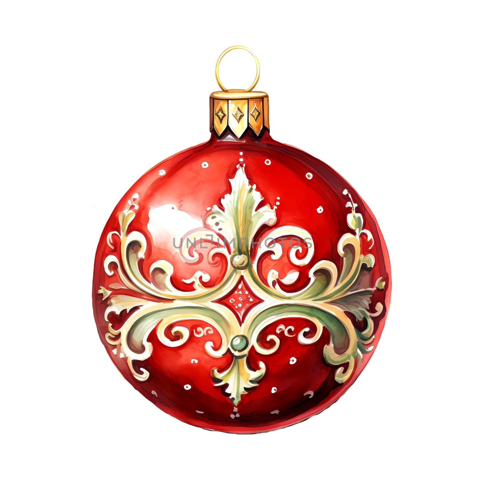 Watercolor Christmas ball. Watercolor Christmas balls clipart is a great choice for creating cards, invitations, party supplies and decorations. AI generated.